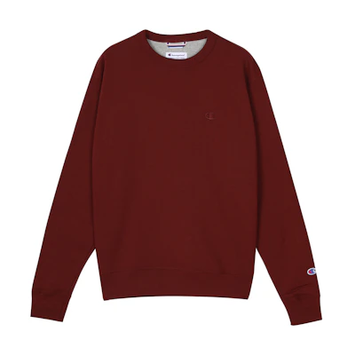 Champion Double Logo Embroidered Pullover Hoodie Wine Red Unisex Couple Style S0888-407D55-029