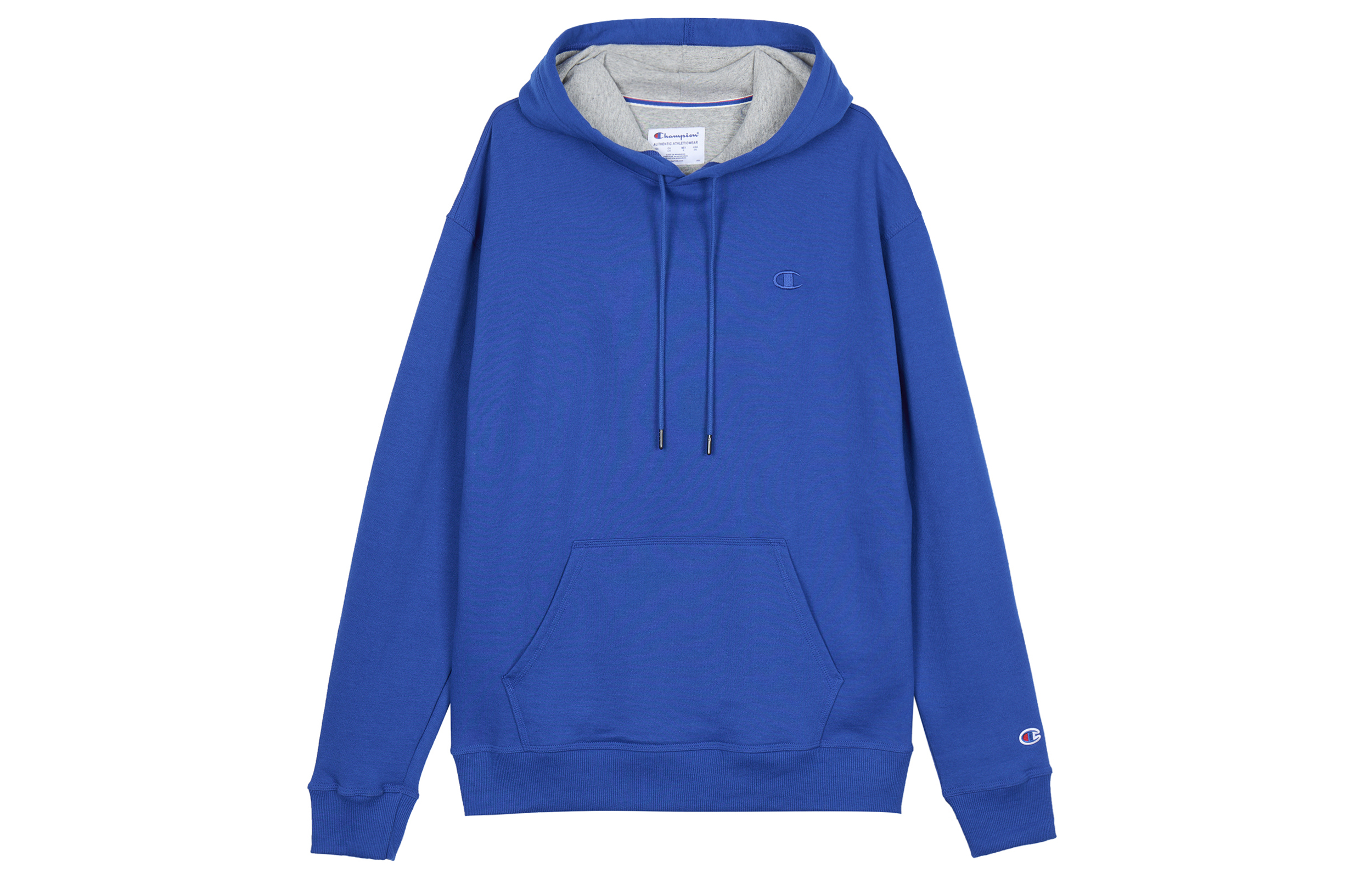 Champion Dual-Logo Fleece Pullover Hoodie Navy (Unisex, US Edition) S0889-407D55-GUX-1