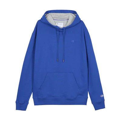 Champion Dual-Logo Fleece Pullover Hoodie Navy (Unisex, US Edition) S0889-407D55-GUX-1