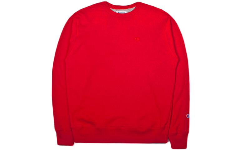 Champion Dual Logo Crewneck Fleece Sweatshirt Red (Winter Unisex US Edition) S0888-407D55-W3J