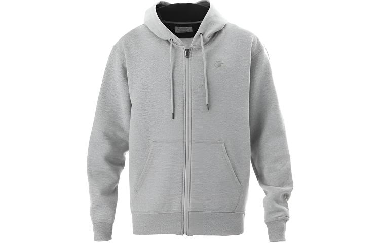 Champion Dual Logo Fleece Hoodie Unisex Couple Style Light Grey (US Version) S0891-806