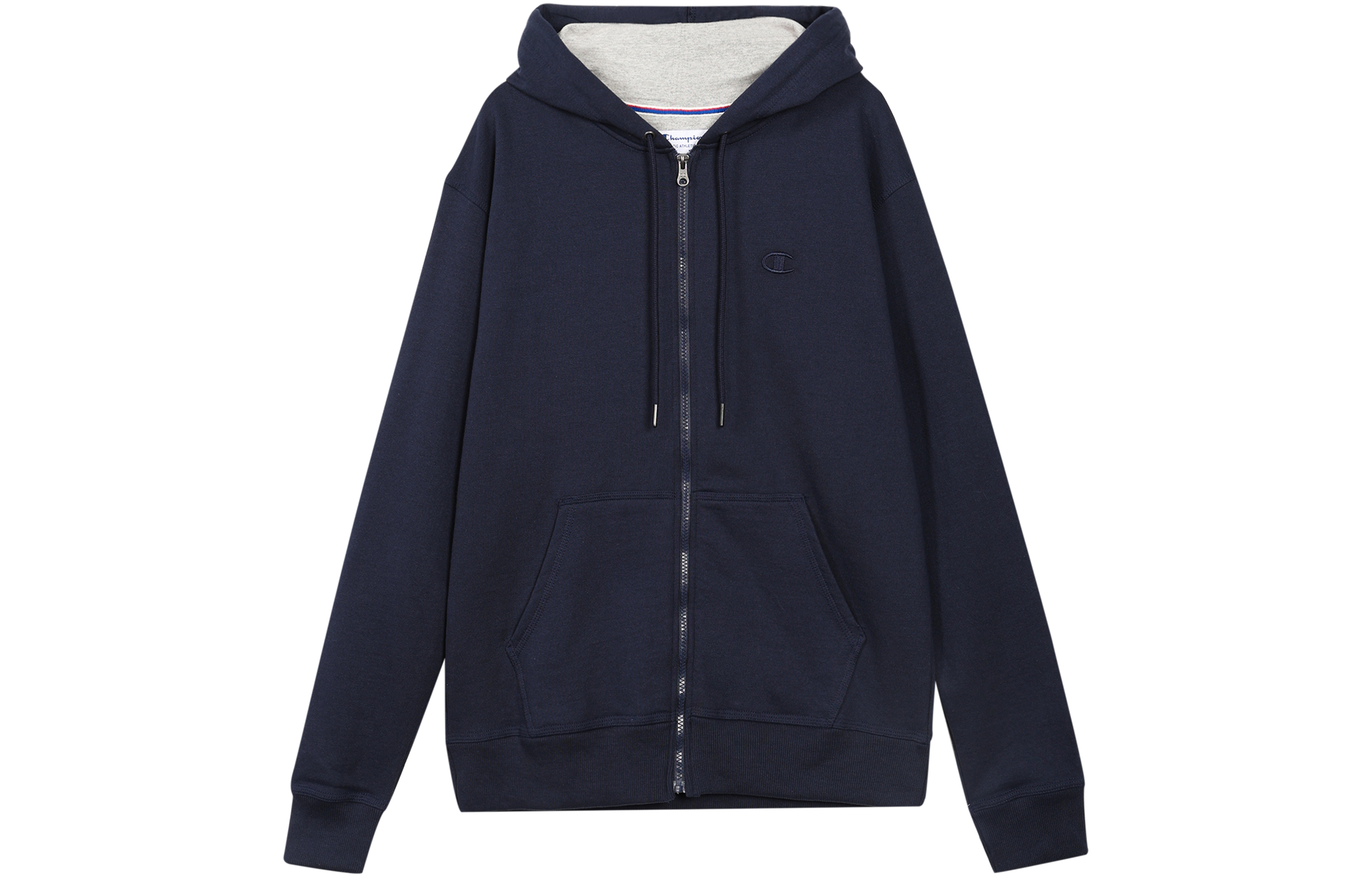 Champion Dual Logo Fleece Zip Hoodie Unisex Deep Blue Edition S0891-031