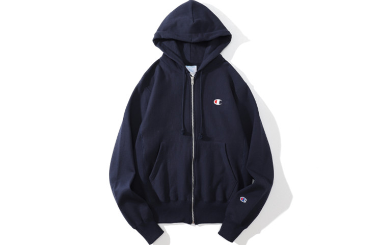 Champion Dual Logo Navy Hoodie - Unisex Casual, Simple, and Comfortable Design GF69-Y06145-NYC