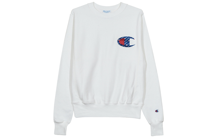 Champion Embroidered Big C Logo Crewneck Sweatshirt Unisex White GF70Y07472