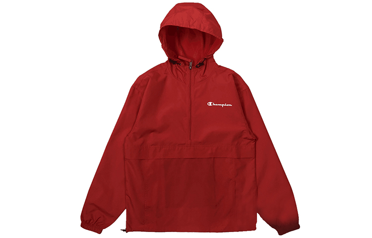 Champion Embroidered Half-Zip Hoodie Jacket Unisex Red (USA Version) V1012-549369-040