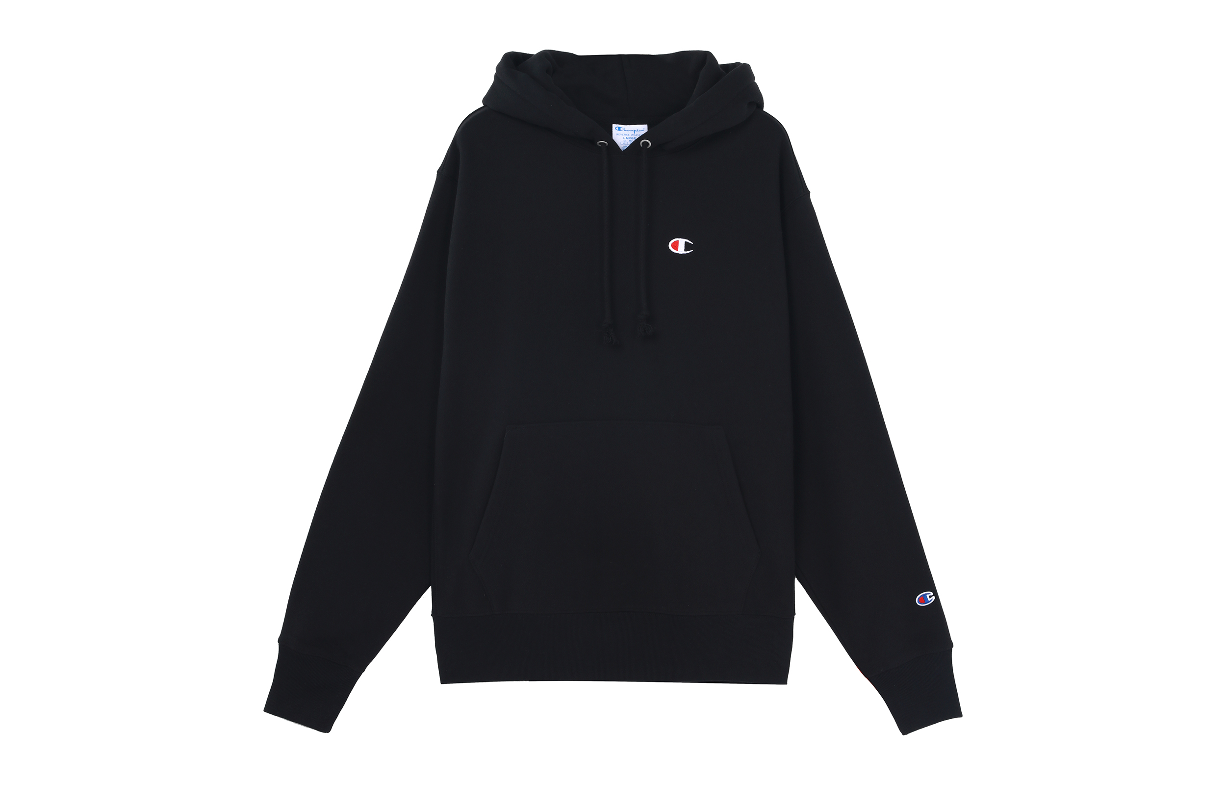 Champion Embroidered Logo Classic Fleece Pullover Hoodie Unisex Black UM-RSW01-M201