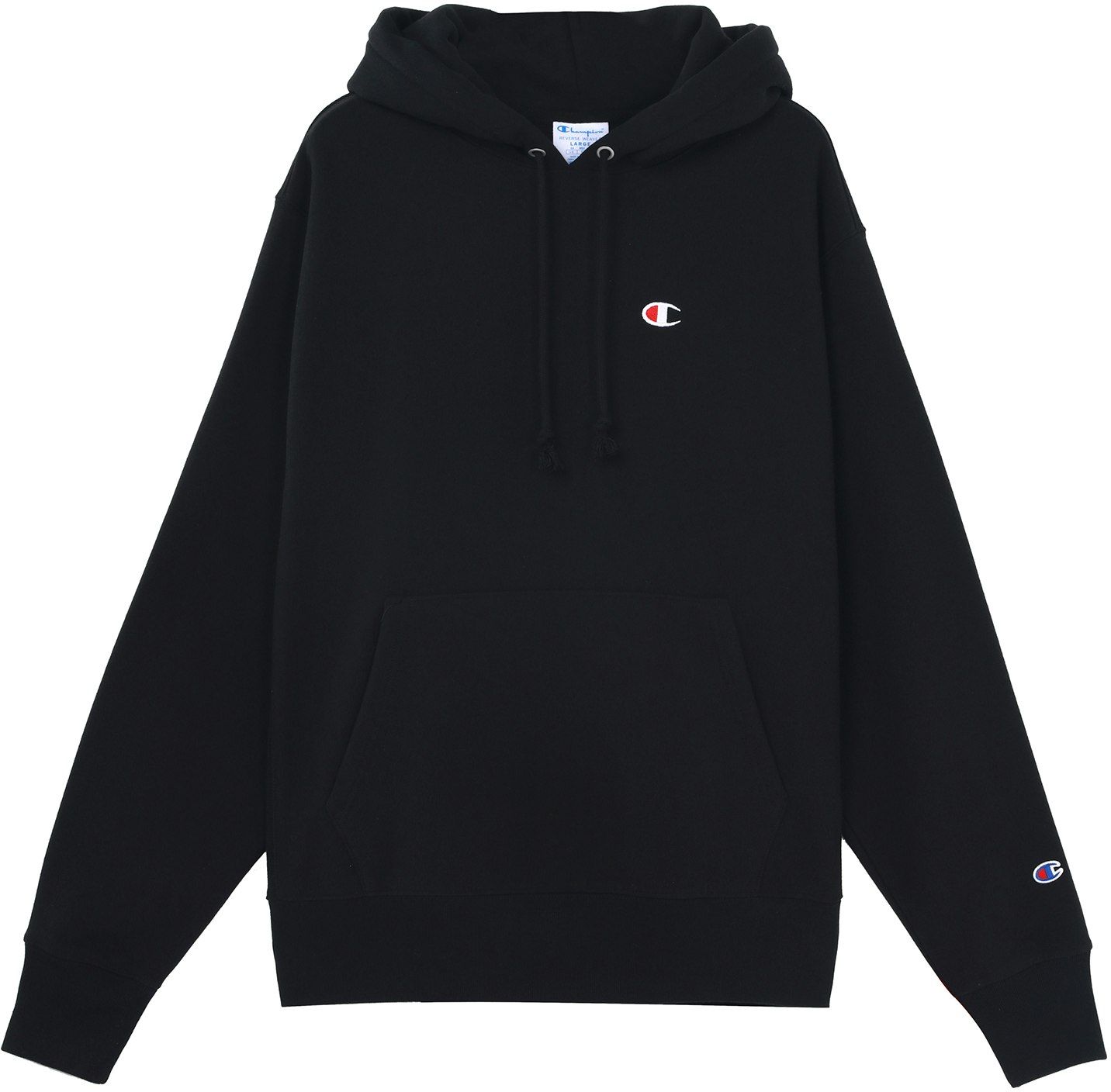champion-embroidered-logo-classic-fleece-pullover-hoodie-unisex-black-um-rsw-01-m201