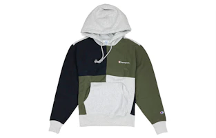 Champion Embroidered Logo Colorblock Fleece Pullover Unisex Black/Grey/Army Green S3370-549724-JT8 Champion Embroidered Logo Colorblock Fleece Pullover Unisex Black/Grey/Army Green S3370-549724-JT8