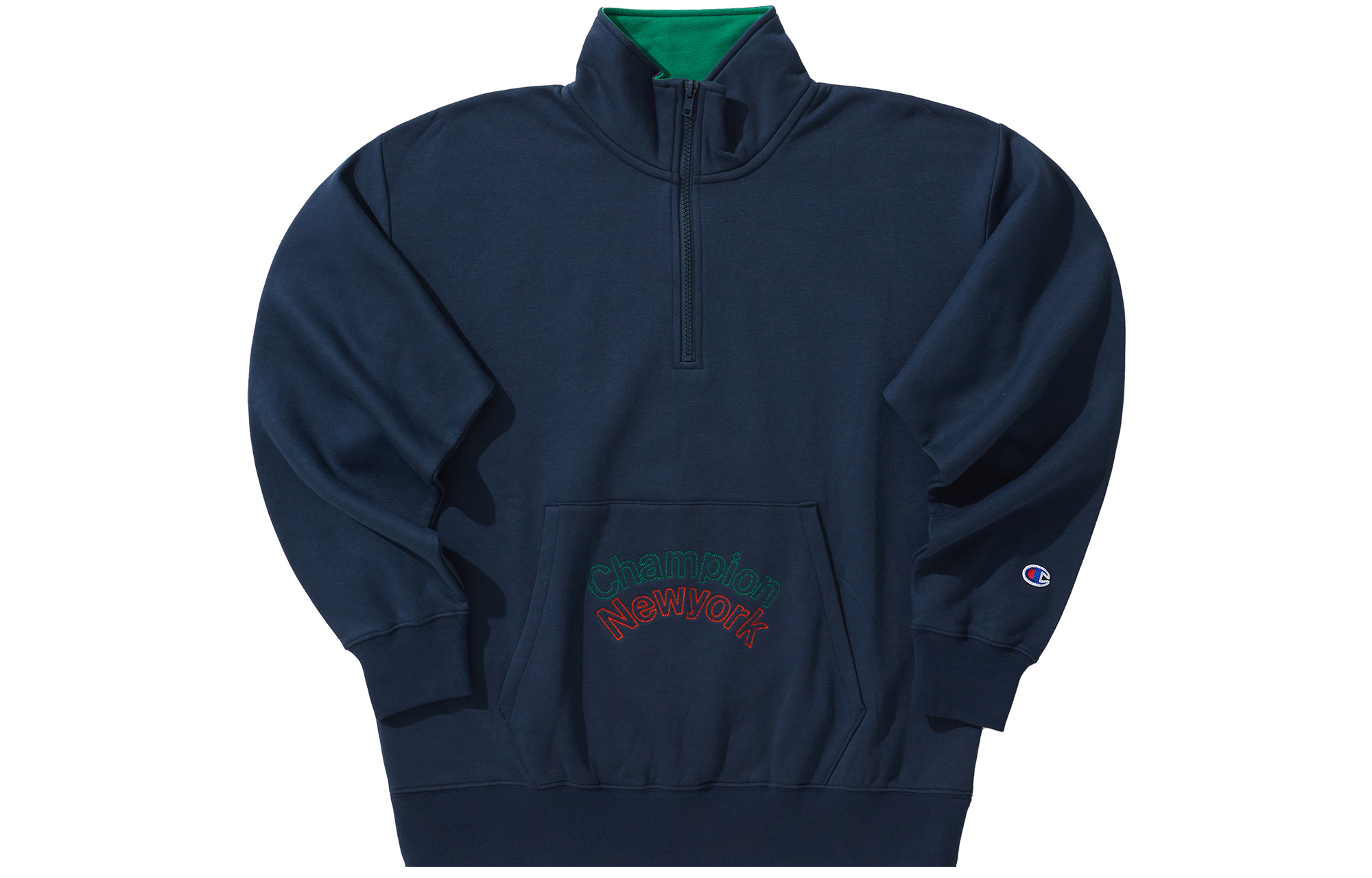 Champion Embroidered Logo Half-Zip Fleece Pullover - Unisex Couples Edition (Japan) C3-U015