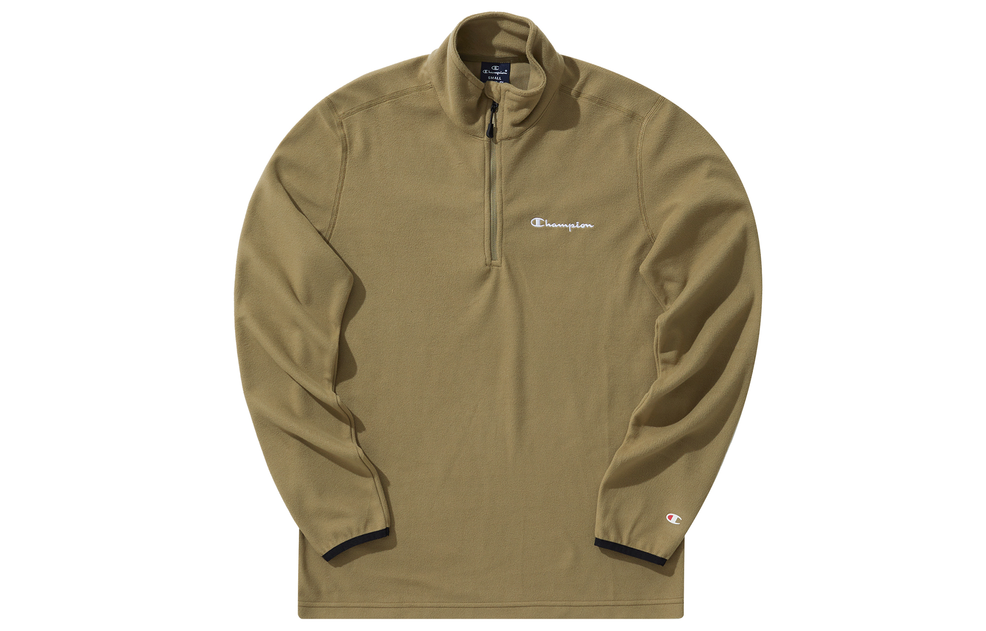 Shop Champion Embroidered Logo Half-Zip Stand-Collar Oversized Jacket Unisex EM-UOT03