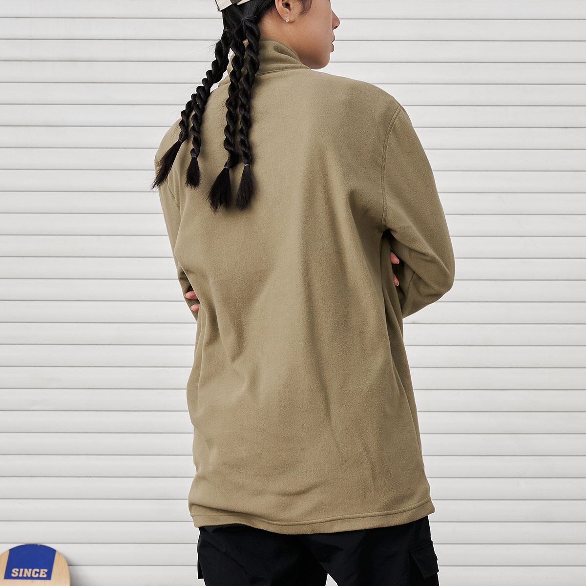 Sizing Champion Embroidered Logo Half-Zip Stand-Collar Oversized Jacket Unisex EM-UOT03