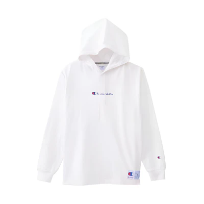 Champion Embroidered Logo Long Sleeve Sweatshirt Unisex White Japan Edition C3-M414-D-C010