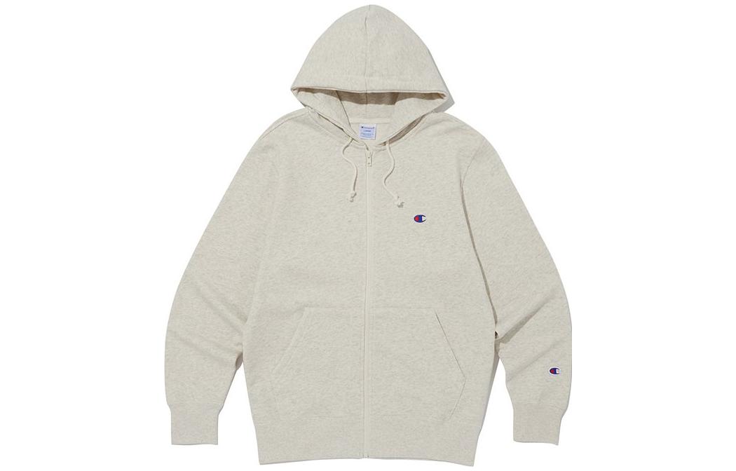 Champion Embroidered Logo Loose Fit Hoodie Zip-Up Unisex Off-White CKTS3F721CR