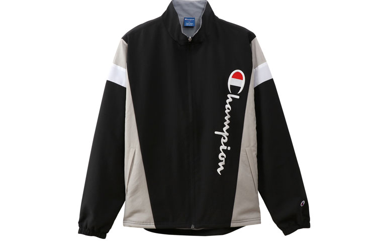 Champion Embroidered Logo Patchwork Jacket Japan Edition Unisex Black/Gray C3-QSC02-090