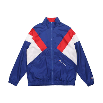 Champion Embroidered Nylon Baseball Jacket Blue - Unisex Casual Sportswear V5084-549962-L01