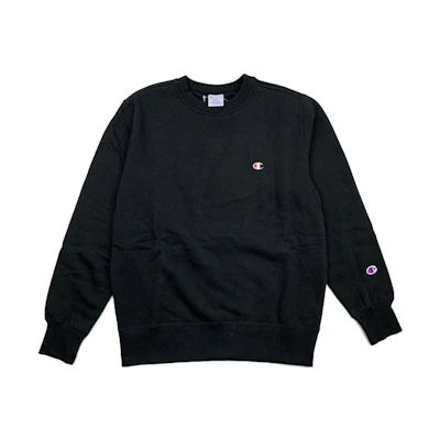 Champion Embroidered Pullover Crewneck Sweatshirt Japan Unisex Black C3-C024BLACK