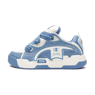 Champion Essentials 'Force Blue Milk White Velcro Fun Low-Top Sneakers'