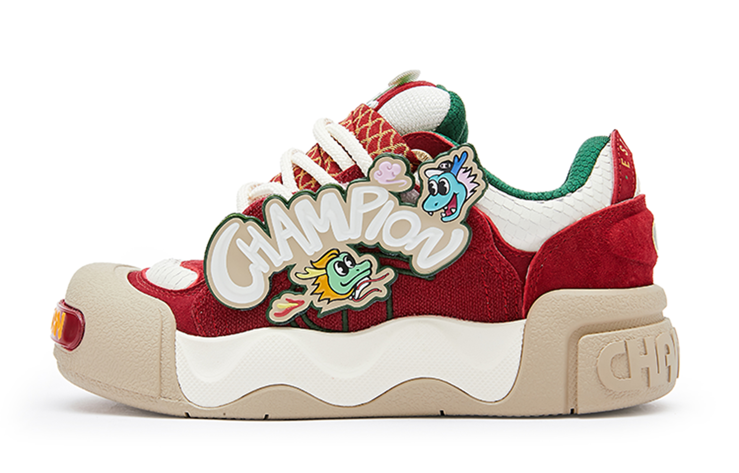 Champion Essentials AutoSkate V.Dragon 'Xiaolongren Puffy Bread Sneaker New Year Red/Milk White' U4AFCTM26L1