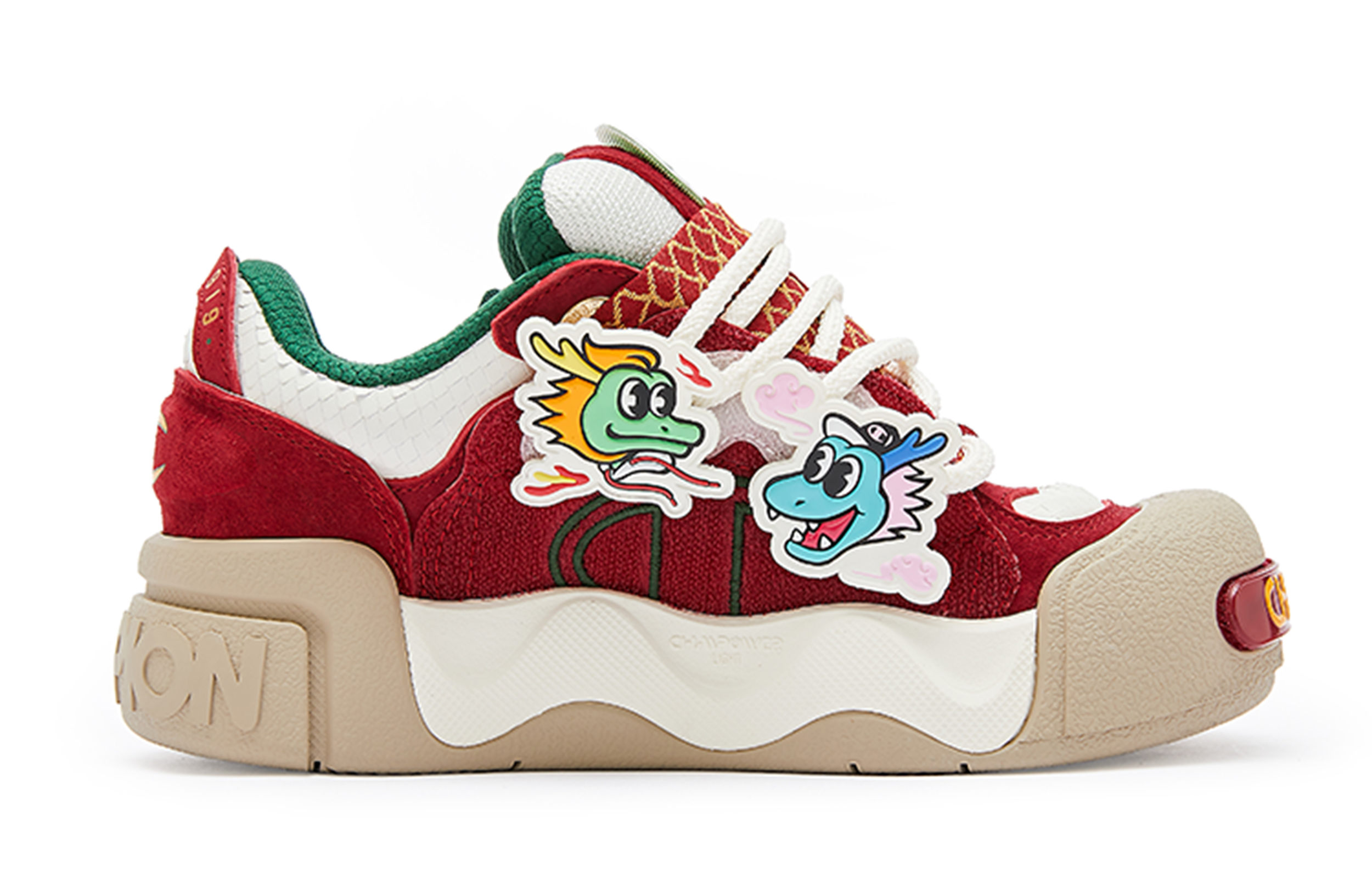 Order Champion Essentials AutoSkate V.Dragon 'Xiaolongren Puffy Bread Sneaker New Year Red/Milk White' U4AFCTM26L1