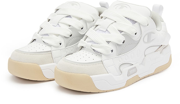 Champion Essentials Low 'Colorblock White Grey' U3DFCTM06A4 Lookbook Champion Essentials Low 'Colorblock White Grey' U3DFCTM06A4