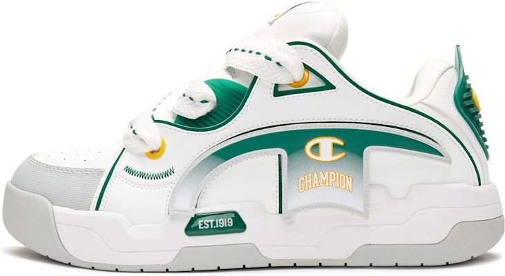 Champion Essentials Low White Green 'Magic Tape Classic Logo' U3CFCTM16N1 Lookbook Champion Essentials Low White Green 'Magic Tape Classic Logo' U3CFCTM16N1