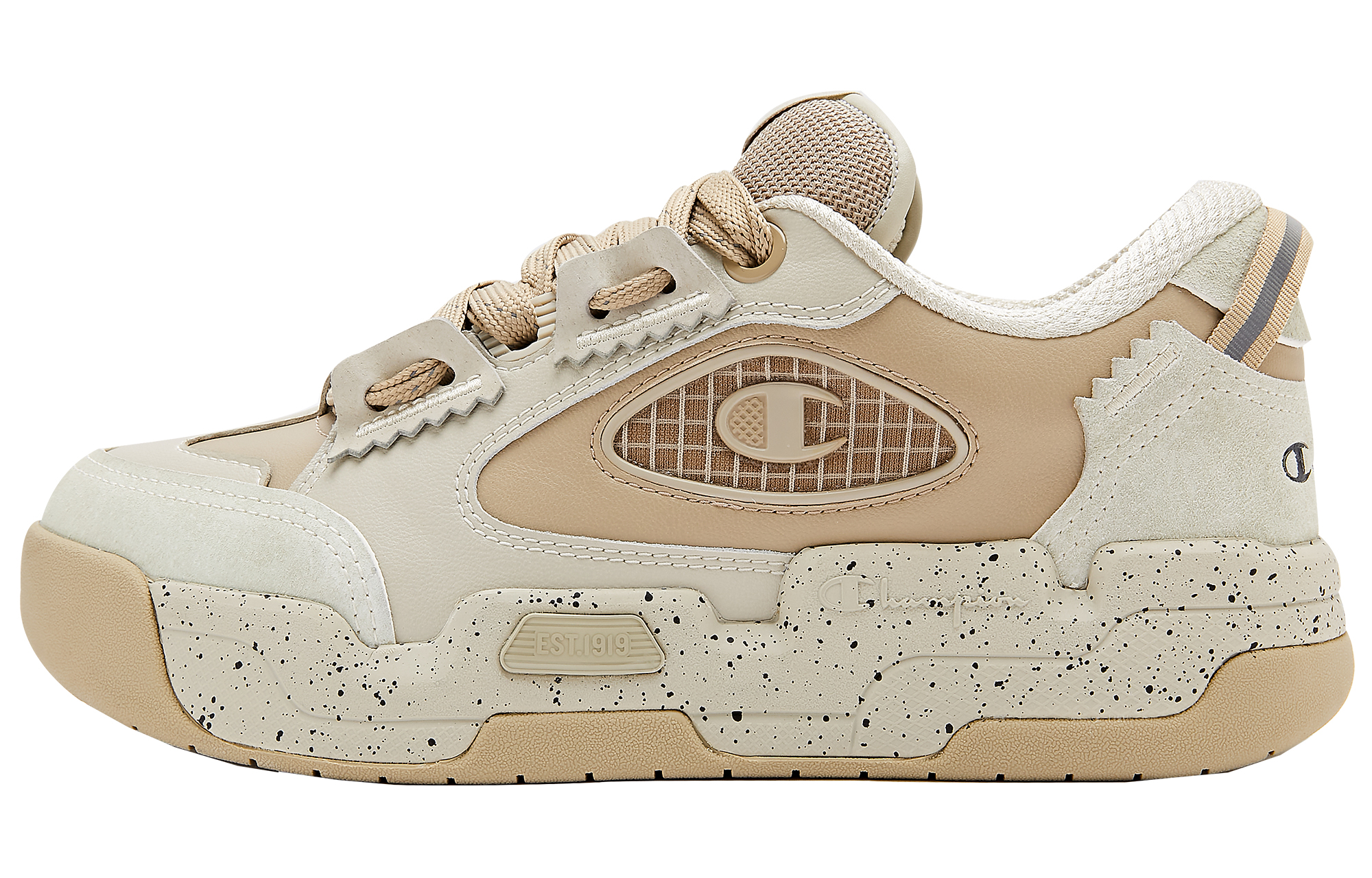 Champion Essentials Valve V1 Low 'Oatmeal Grey Plaid' U2AFCTM03F1