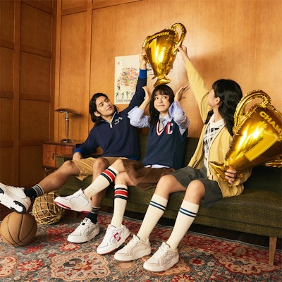 Champion Essentials Varsity 1 'School Team Beige Black' U3CFCTM10U3 Sizing Champion Essentials Varsity 1 'School Team Beige Black' U3CFCTM10U3