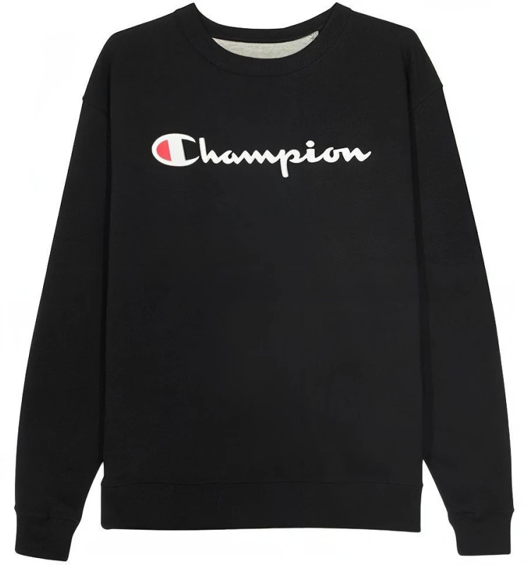 champion-fleece-lined-black-crewneck-sweatshirt-unisex-letter-print-sports-style-gf-88-h-y06794-bkc