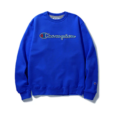 Champion Fleece Crewneck Sweatshirt Script Logo Unisex Royal Blue US Version GF88H-Y07416-5EC
