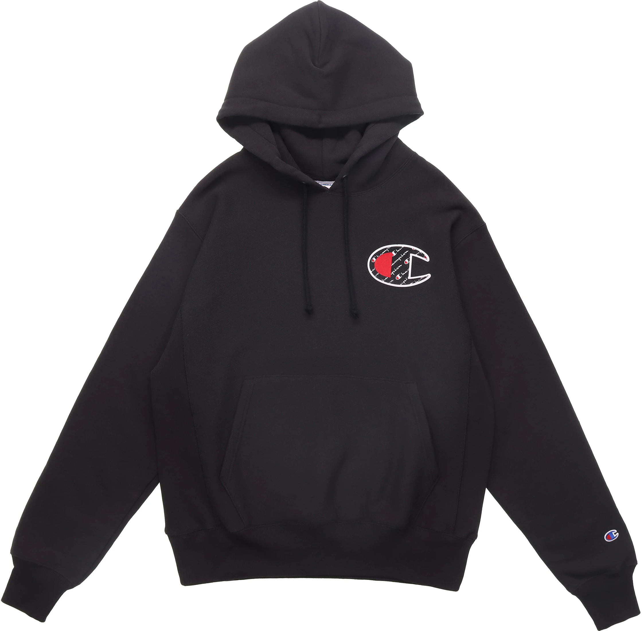 champion-fleece-hoodie-black-embroidered-c-logo-unisex-pullover-sweatshirt-gf-68-y07472-bkc