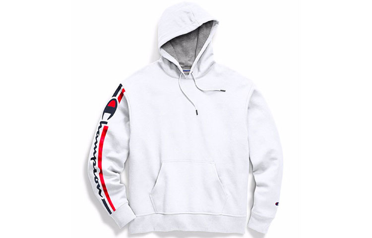 Champion Fleece Hoodie Winter White Script Logo Unisex US Version GF89H-Y07975-WHC