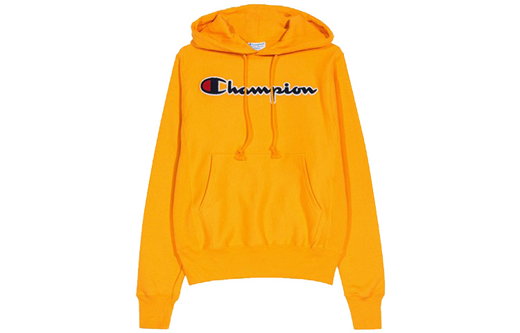Champion Flocked Grass Script Hoodie Yellow (Unisex, US Version) GF68-Y07470-BYC