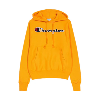 Champion Flocked Grass Script Hoodie Yellow (Unisex, US Version) GF68-Y07470-BYC