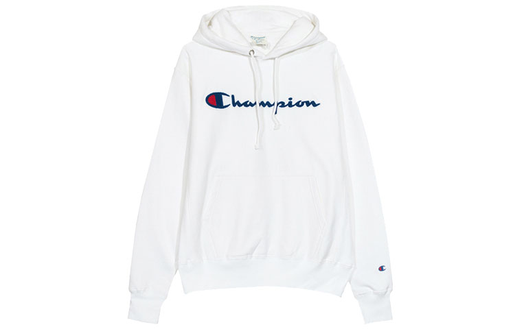 Champion Flocked Script Slim Fit Pullover Hoodie White (US Edition) GF68-Y07470-WHC