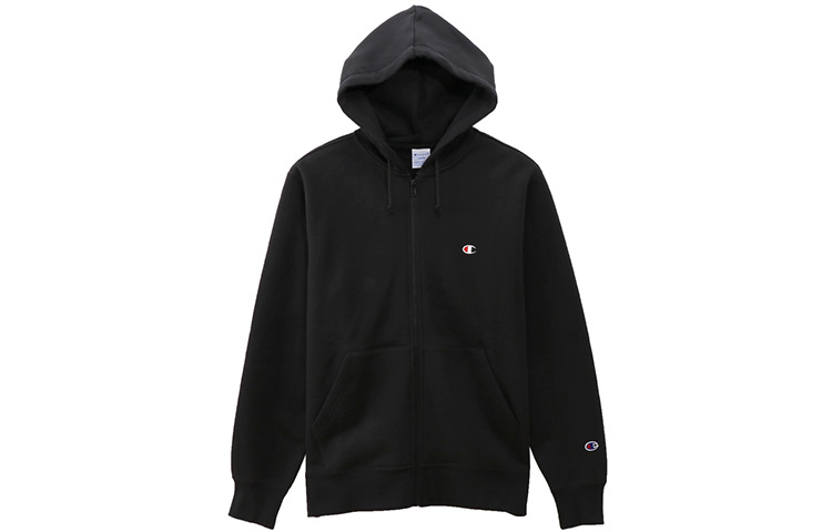 Champion FW21 Classic Small C Hoodie Jacket Black Unisex Winter Japan Edition C3-Q106-090