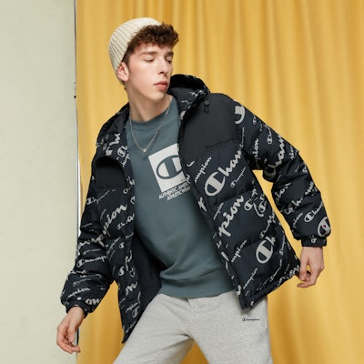 Champion 2022秋冬满版字母Logo连帽羽绒夹克男女宽松款式. UU-WDJ05 Details for Champion 2022秋冬满版字母Logo连帽羽绒夹克男女宽松款式. UU-WDJ05