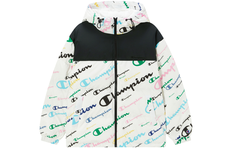 Sizing Champion 2022秋冬满版字母Logo连帽羽绒夹克男女宽松款式. UU-WDJ05