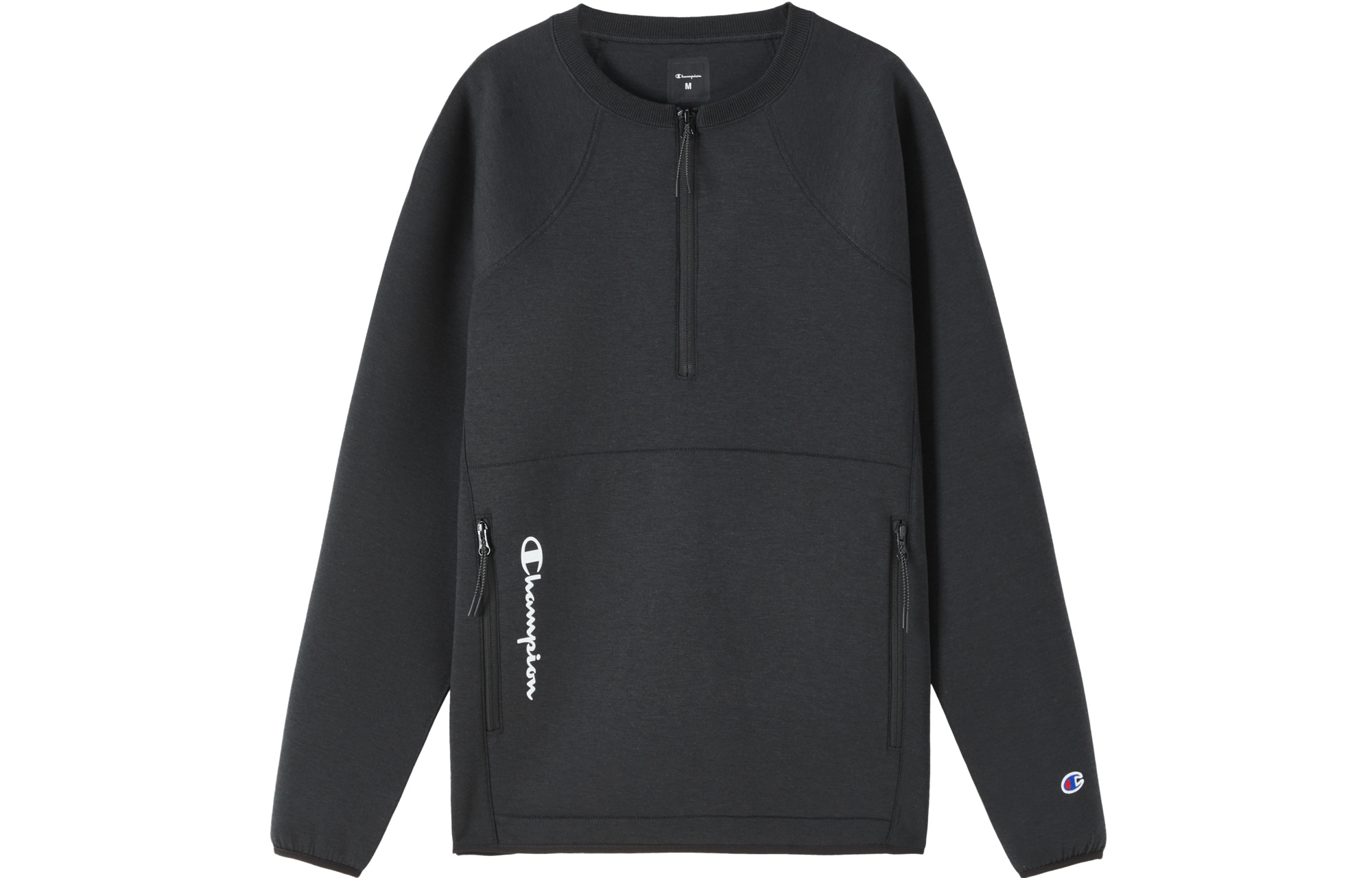 Order Champion FW22 黑色版半拉链宽松圆领卫衣 男女同款 日本限定款。 C2-W006