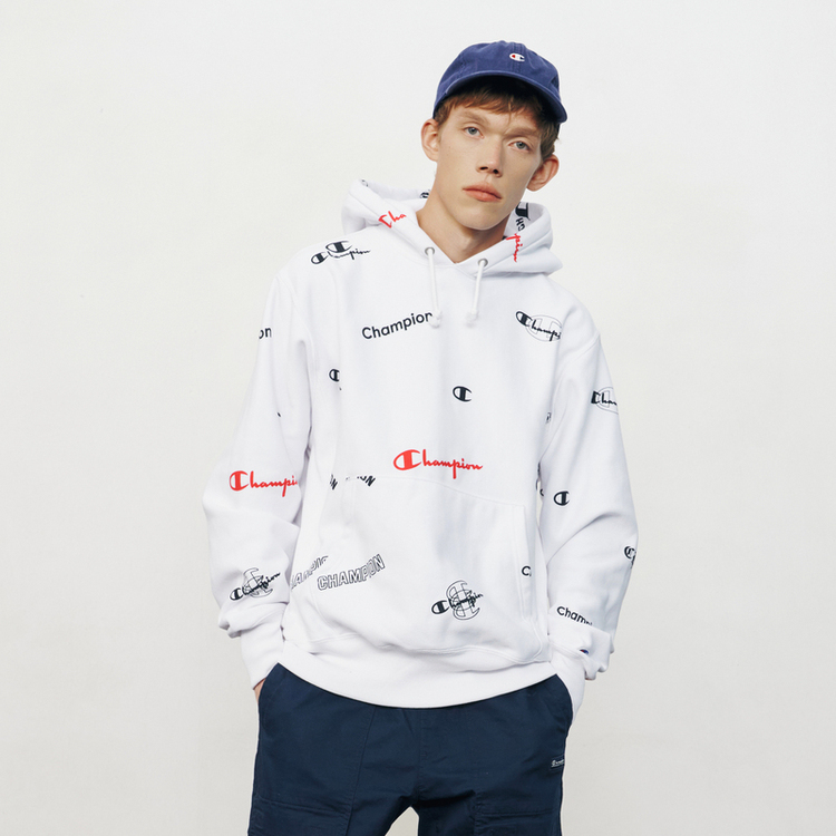 Shop Champion FW22 Embroidered Logo Fleece Pullover Sweatshirt Unisex US Edition UM-VSW09