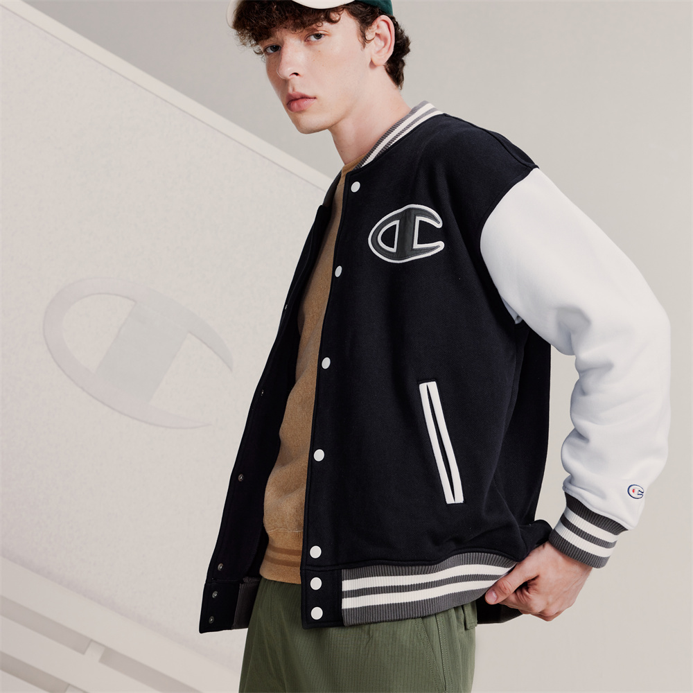 Cheap Champion FW22 Fleece Lined Logo Print Jacket Unisex Warm Casual Sportswear C2-W003