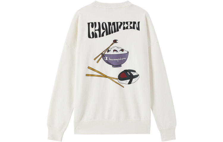 Champion FW22 Food Graffiti Logo Graphic Relaxed Crewneck Sweatshirt Unisex EM-WSW19