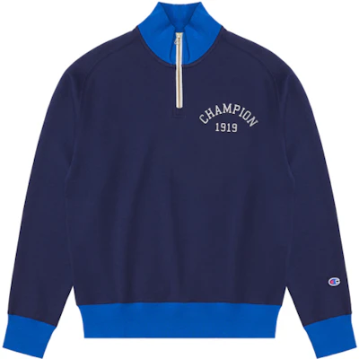 Champion FW22 Golf Colorblock Zip-Up Navy Sweatshirt Unisex Japan Edition C3-WG406 Buy Champion FW22 Golf Colorblock Zip-Up Navy Sweatshirt Unisex Japan Edition C3-WG406