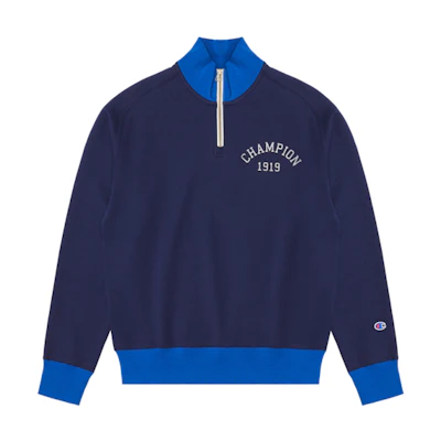 Champion FW22 Golf Colorblock Zip-Up Navy Sweatshirt Unisex Japan Edition C3-WG406