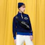Shop Champion FW22 Golf Colorblock Zip-Up Navy Sweatshirt Unisex Japan Edition C3-WG406