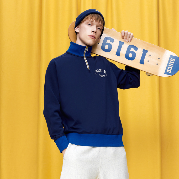 Purchase Champion FW22 Golf Colorblock Zip-Up Navy Sweatshirt Unisex Japan Edition C3-WG406