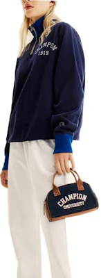 Champion FW22 Golf Colorblock Zip-Up Navy Sweatshirt Unisex Japan Edition C3-WG406 Sizing Champion FW22 Golf Colorblock Zip-Up Navy Sweatshirt Unisex Japan Edition C3-WG406