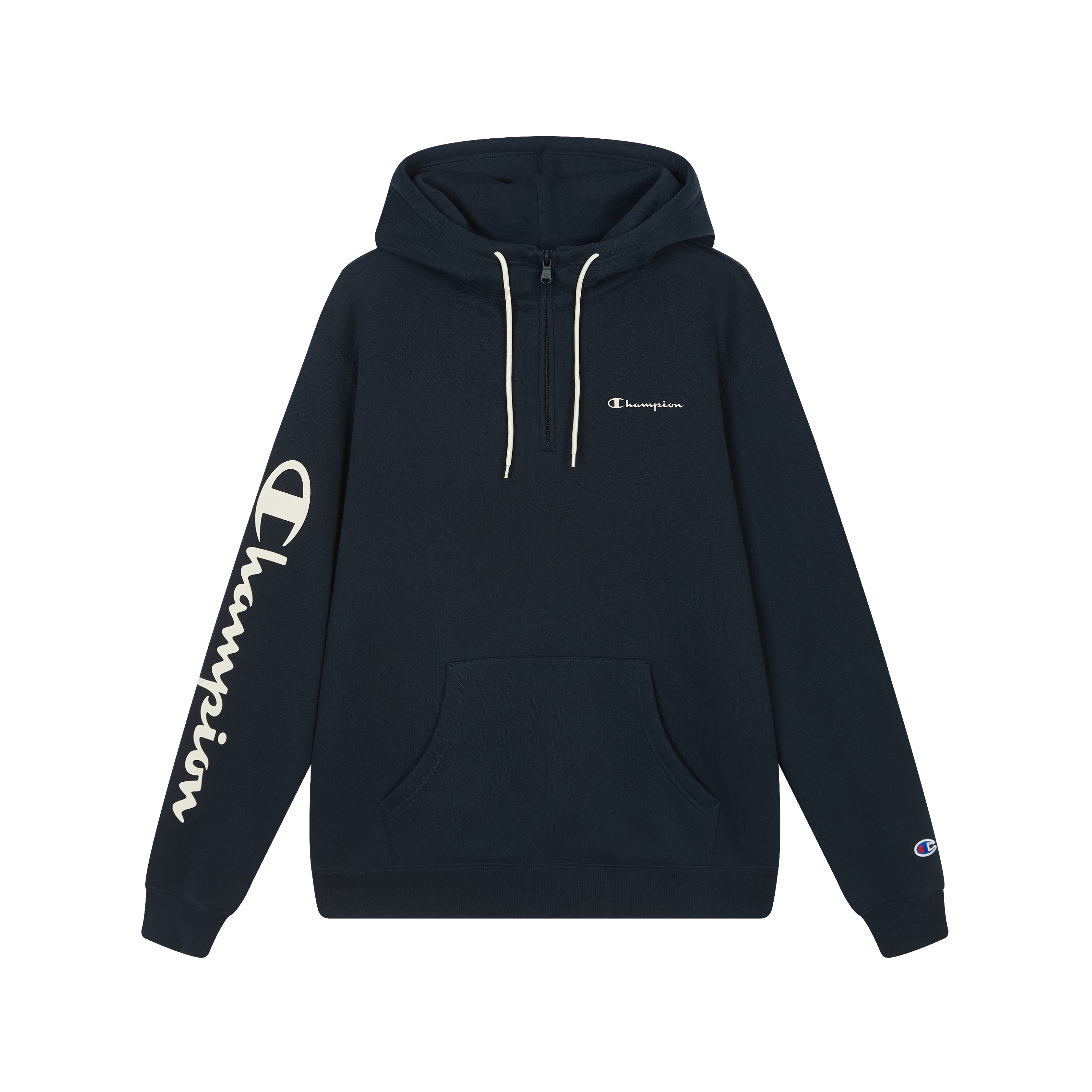 Champion FW22 Legacy Hoodie Thick-Fleece Script Logo Half-Zip Unisex Sweatshirt. EM-WSW09