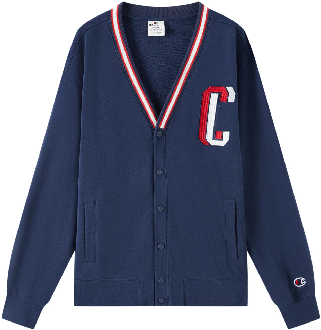 champion-fw-22-letter-logo-embroidered-v-neck-cardigan-sweater-unisex-european-version-em-xot-06