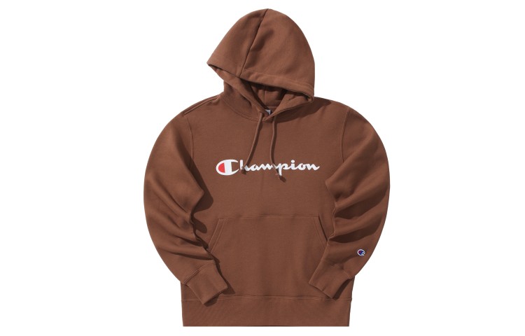 Champion FW22 Letter Logo Printed Hoodie Beige Unisex Japan Edition Casualwear C3-Q107