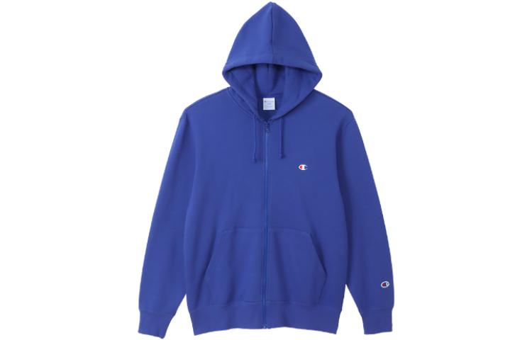 Champion FW22 Small Logo Embroidered Plain Zip Hoodie Unisex Japan Edition C3-W104